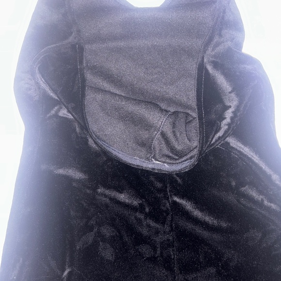 Vintage Black Velvet Halter Mini Dress – Rose Pattern - Picture 2 of 5